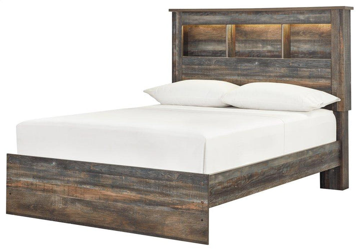 ASHLEY FURNITURE PKG007527 Full Bookcase Bed With Mirrored Dresser, Chest and Nightstand