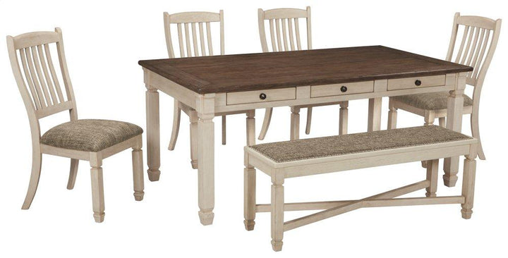 ASHLEY FURNITURE PKG000170 Dining Table and 4 Chairs and Bench