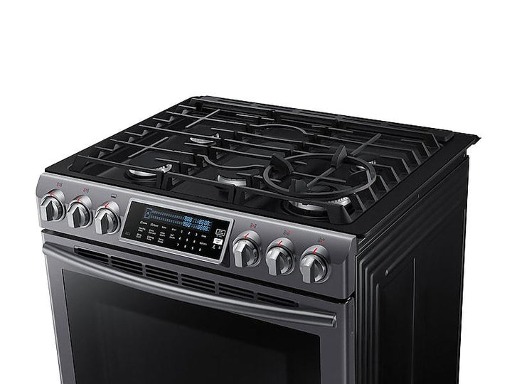 SAMSUNG NX58K9500WG 5.8 cu. ft. Slide-In Gas Range with True Convection in Black Stainless Steel