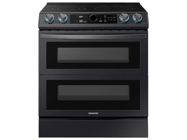 SAMSUNG NE63T8751SG 6.3 cu ft. Smart Slide-in Electric Range with Smart Dial, Air Fry, & Flex Duo TM in Black Stainless Steel