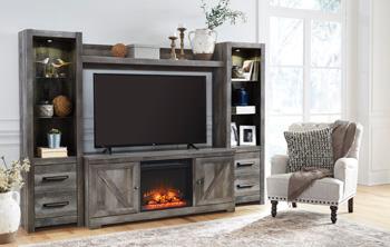 ASHLEY FURNITURE W440W8 Wynnlow 4-piece Entertainment Center With Electric Fireplace
