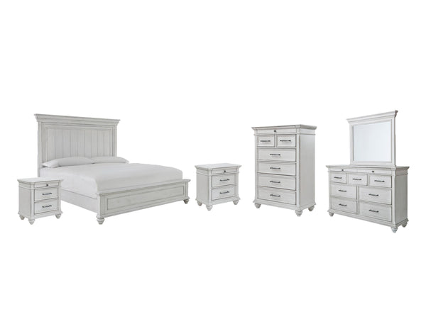 ASHLEY FURNITURE PKG007931 Queen Panel Bed With Mirrored Dresser, Chest and 2 Nightstands