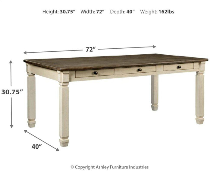 ASHLEY FURNITURE D647D2 Bolanburg Dining Table With 4 Chairs and Bench