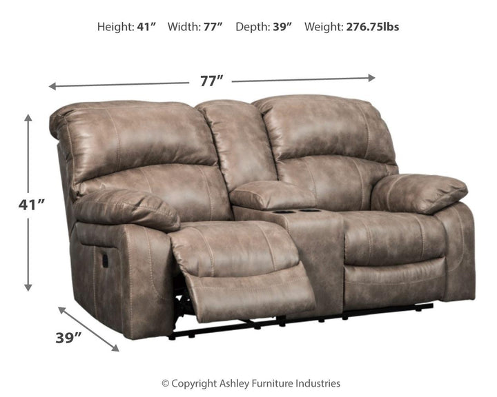 ASHLEY FURNITURE 5160218 Dunwell Power Reclining Loveseat With Console