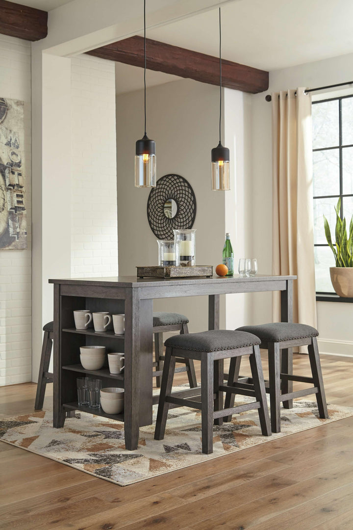 ASHLEY FURNITURE D388D3 Caitbrook Counter Height Dining Table and 4 Barstools