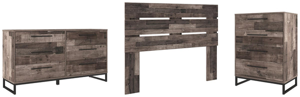 ASHLEY FURNITURE PKG009074 Queen Panel Headboard With Dresser and Chest
