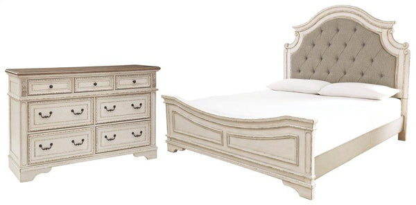 ASHLEY FURNITURE PKG000716 Queen Upholstered Panel Bed With Dresser