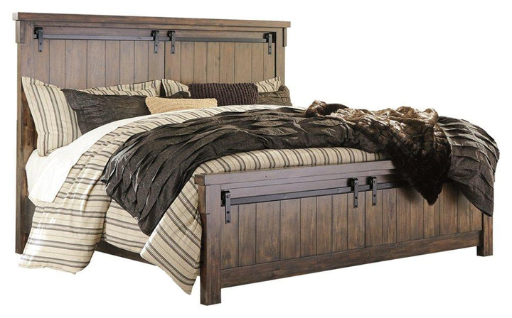 ASHLEY FURNITURE PKG006349 Queen Panel Bed With Mirrored Dresser, Chest and Nightstand