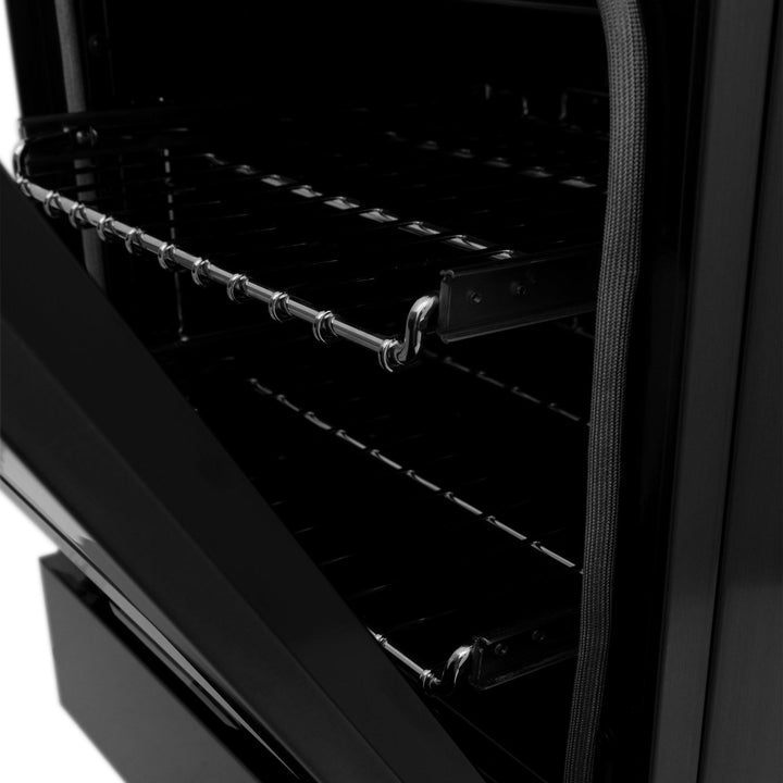 ZLINE KITCHEN AND BATH RAB24 ZLINE 24" 2.8 cu. ft. Dual Fuel Range with Gas Stove and Electric Oven in Black Stainless Steel Style: Black Stainless Steel