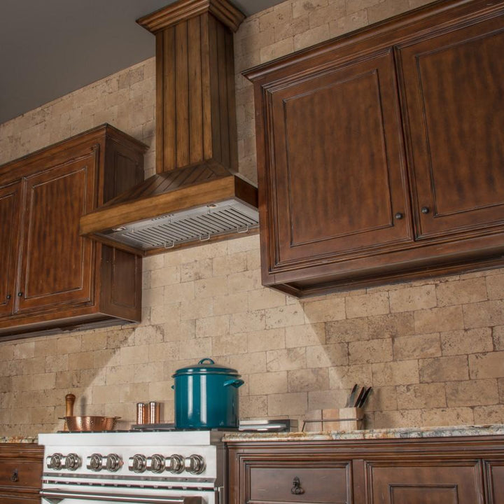 ZLINE KITCHEN AND BATH KPLL30 ZLINE Wooden Wall Mount Range Hood In Rustic Light Finish - Includes Motor Size: 30 Inch