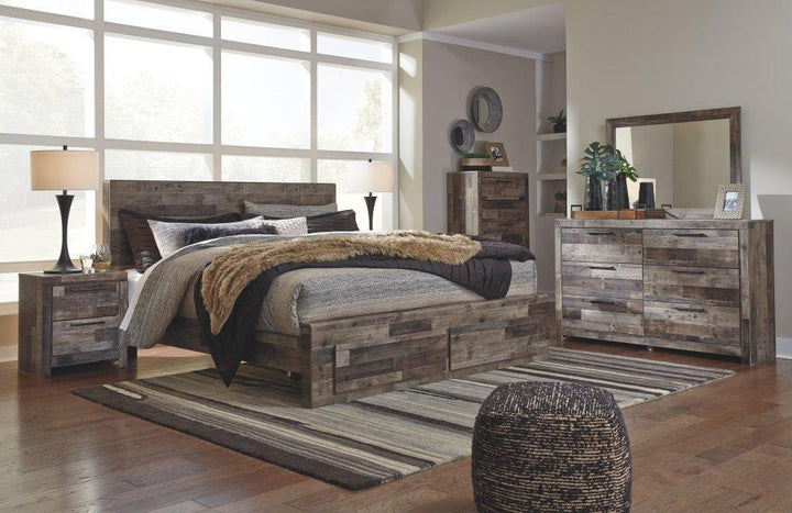 ASHLEY FURNITURE B200B14 Derekson King Panel Bed With 2 Storage Drawers