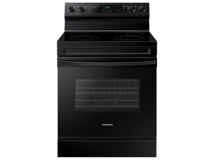 SAMSUNG NE63A6111SB 6.3 cu. ft. Smart Freestanding Electric Range with Steam Clean in Black