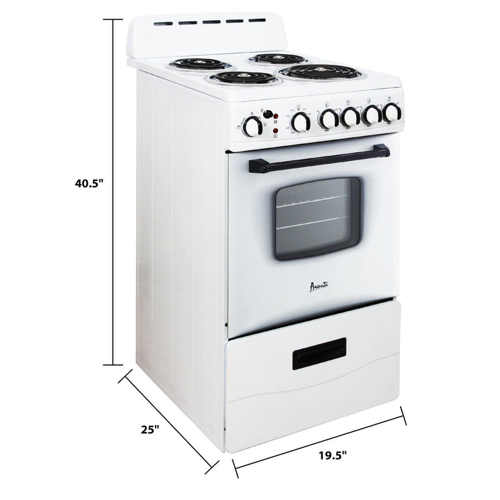 AVANTI ERU200P0W 20" Electric Range