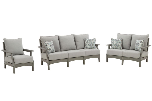 ASHLEY FURNITURE PKG009516 Outdoor Sofa, Loveseat and Chair