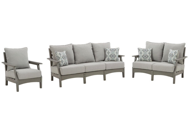 ASHLEY FURNITURE PKG009516 Outdoor Sofa, Loveseat and Chair