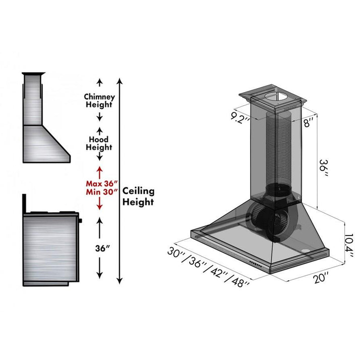 ZLINE KITCHEN AND BATH 8KBE36 ZLINE Designer Series Wall Mount Range Hood Size: 36 inch