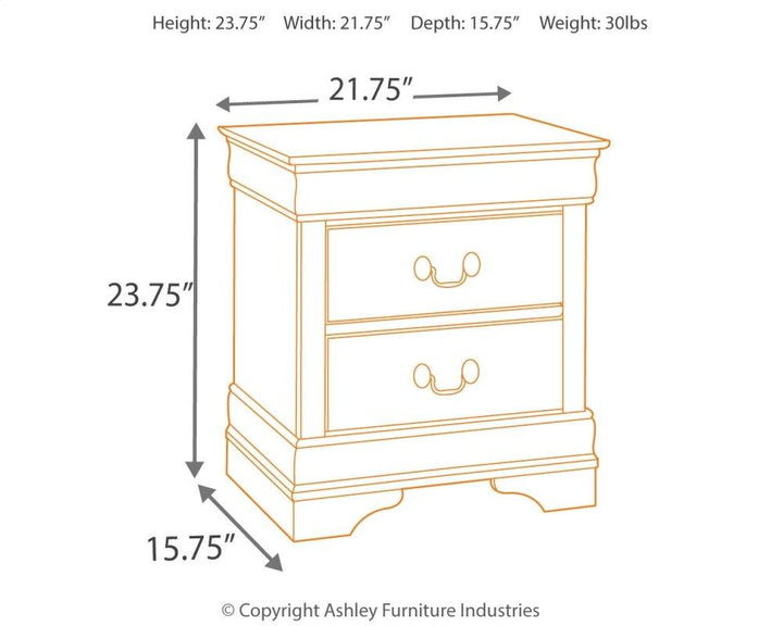 ASHLEY FURNITURE PKG004976 Twin Sleigh Bed With Mirrored Dresser, Chest and Nightstand