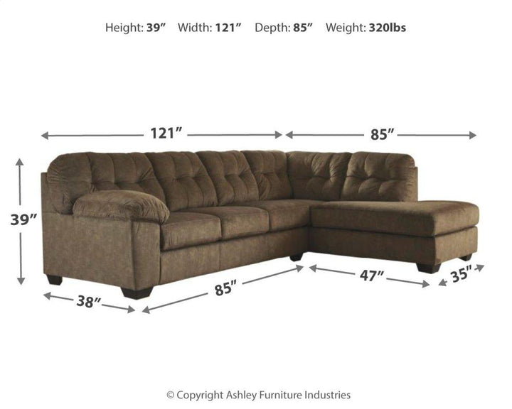 ASHLEY FURNITURE 70508S4 Accrington 2-piece Sleeper Sectional With Chaise