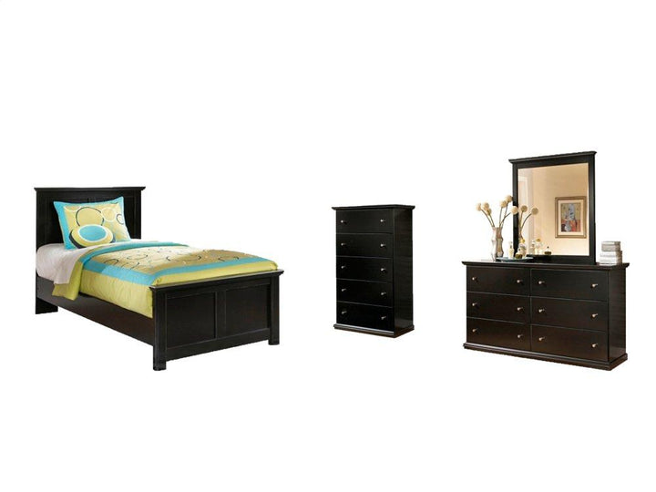 ASHLEY FURNITURE PKG002718 Twin Panel Bed With Mirrored Dresser and Chest