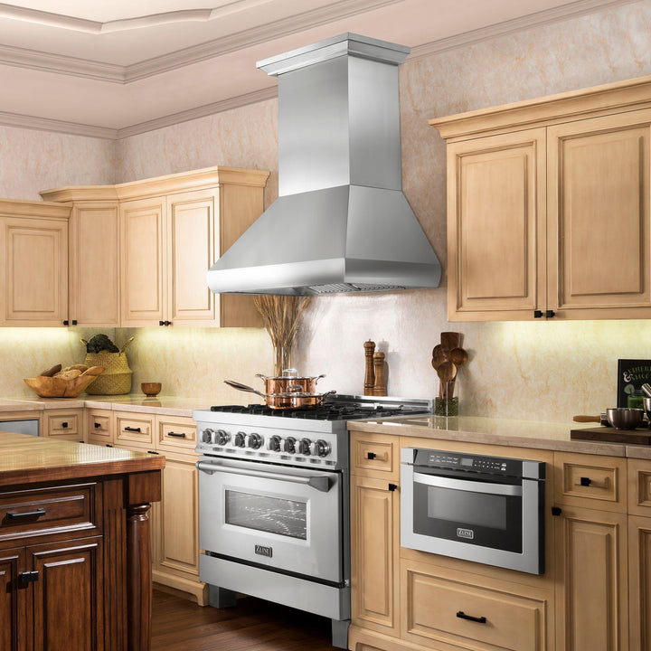 ZLINE KITCHEN AND BATH 68730 ZLINE Professional Ducted Wall Mount Range Hood in Stainless Steel Size: 30 Inch