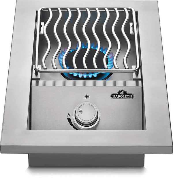 NAPOLEON BBQ BI10RTNSS Built-in 500 Series Single Range Top Burner with Stainless Steel Cover , Stainless Steel , Natural Gas