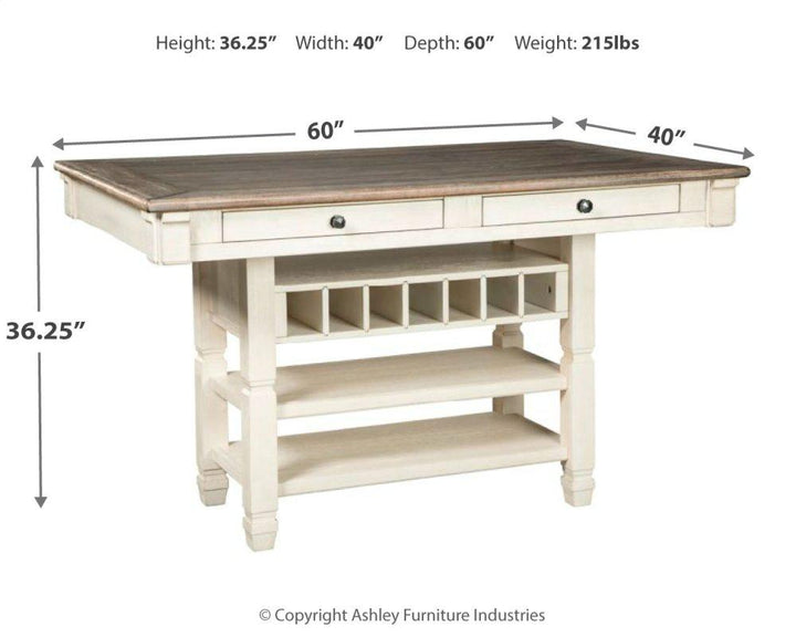 ASHLEY FURNITURE D647D9 Bolanburg Counter Height Dining Table With 6 Barstools