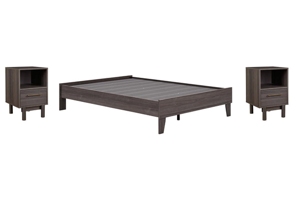 ASHLEY FURNITURE PKG012225 Full Platform Bed With 2 Nightstands