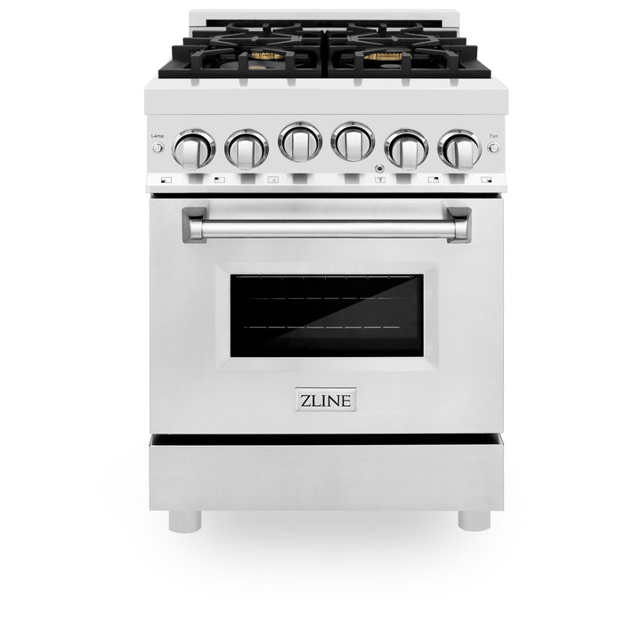 ZLINE KITCHEN AND BATH RGZ24CB ZLINE Autograph Edition 24" 2.8 cu. ft. Range with Gas Stove and Gas Oven in Stainless Steel with Accents Color: Champagne Bronze