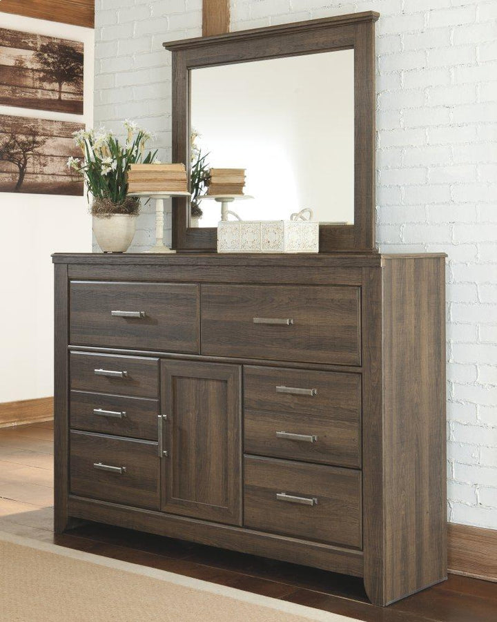 ASHLEY FURNITURE PKG004051 California King Poster Bed With Mirrored Dresser, Chest and Nightstand