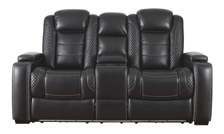 ASHLEY FURNITURE 3700318 Party Time Power Reclining Loveseat With Console