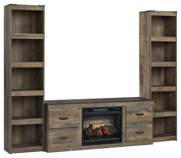 ASHLEY FURNITURE EW0446W11 Trinell 3-piece Entertainment Center With Electric Fireplace
