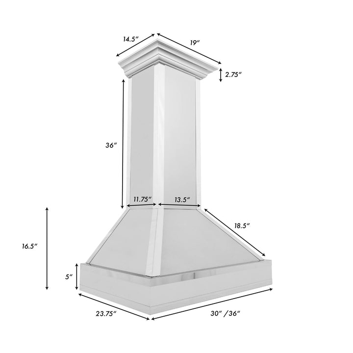 ZLINE KITCHEN AND BATH 655MR30 ZLINE Designer Series Wall Mount Range Hood in DuraSnow R Stainless Steel with Mirror Accents Size: 30 Inch