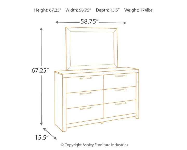 ASHLEY FURNITURE B200B1 Derekson Dresser and Mirror