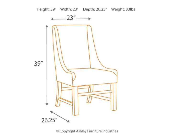 ASHLEY FURNITURE D775D3 Sommerford Dining Table and 6 Chairs