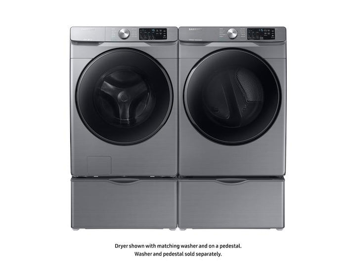 SAMSUNG DVE45R6100P 7.5 cu. ft. Electric Dryer with Steam Sanitize+ in Platinum