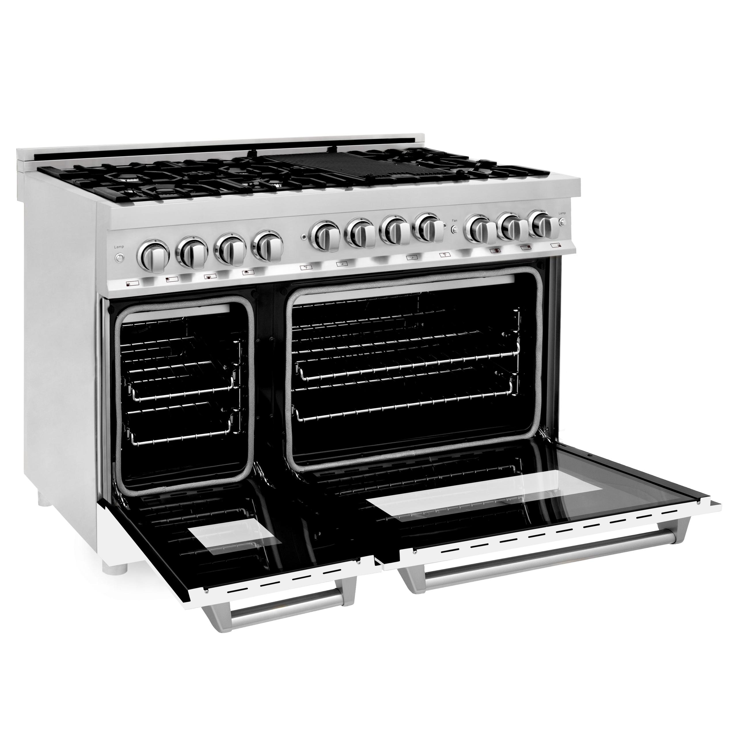 ZLINE KITCHEN AND BATH RGBG48 ZLINE 48" 6.0 cu. ft. Range with Gas Stove and Gas Oven in Stainless Steel Color: Blue Gloss