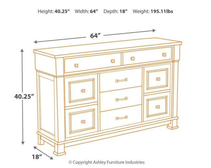 ASHLEY FURNITURE PKG000771 King Panel Bed With Dresser