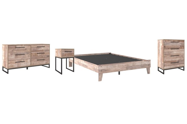 ASHLEY FURNITURE PKG009186 Queen Platform Bed With Dresser, Chest and Nightstand