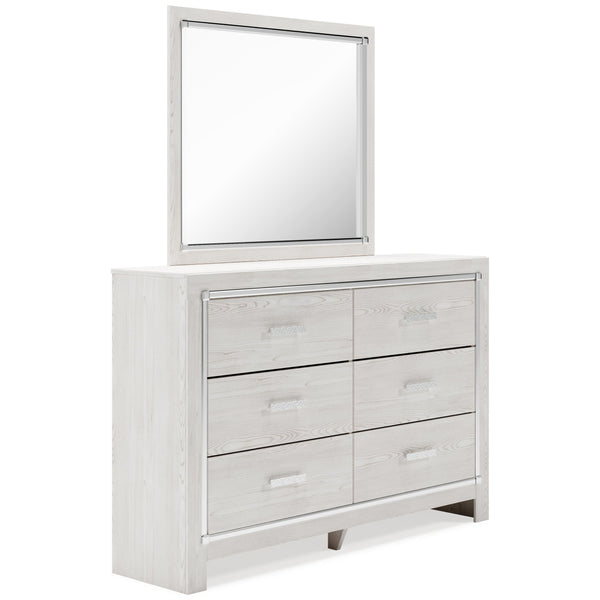 ASHLEY FURNITURE PKG009429 King Panel Bed With Mirrored Dresser, Chest and 2 Nightstands