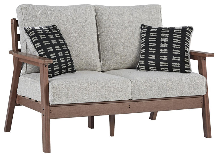 ASHLEY FURNITURE PKG013851 Outdoor Sofa and Loveseat With Coffee Table and 2 End Tables