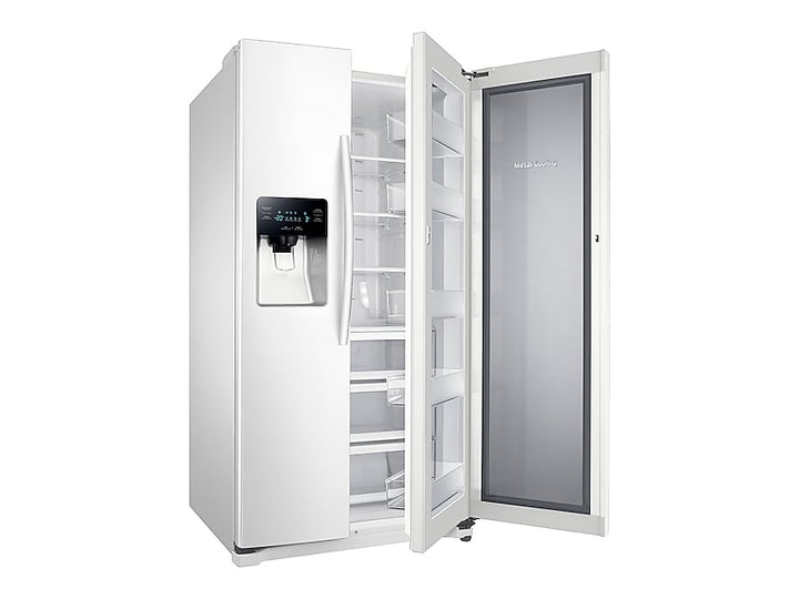 SAMSUNG RH25H5611WW 25 cu. ft. Food Showcase Side-by-Side Refrigerator with Metal Cooling in White