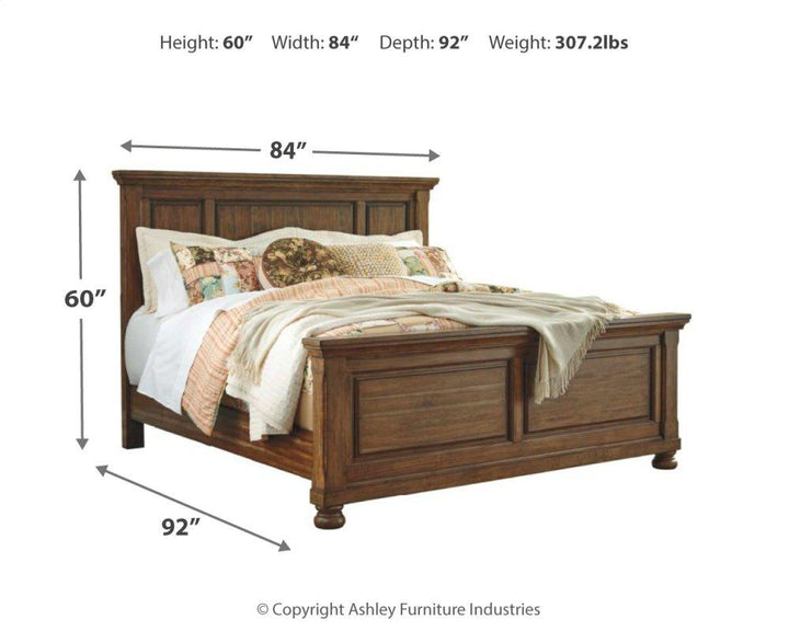 ASHLEY FURNITURE PKG006437 King Panel Bed With Mirrored Dresser, Chest and 2 Nightstands