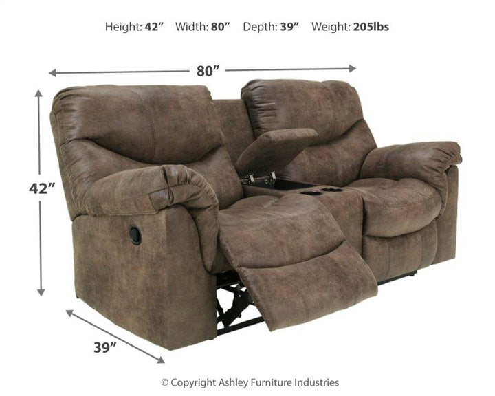 ASHLEY FURNITURE 7140094 Alzena Reclining Loveseat With Console