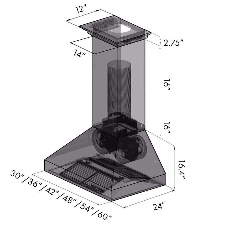 ZLINE KITCHEN AND BATH 667CRNBT30 ZLINE Ducted Vent Wall Mount Range Hood in Stainless Steel with Built-in CrownSound TM Bluetooth Speakers Size: 30 Inch