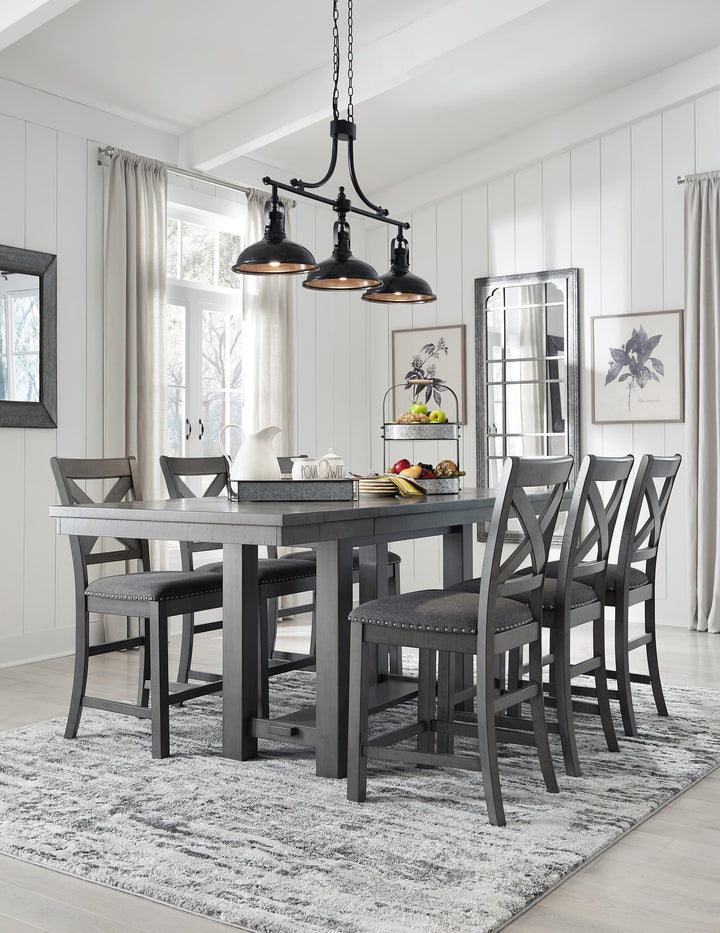 ASHLEY FURNITURE PKG010493 Counter Height Dining Table and 6 Barstools