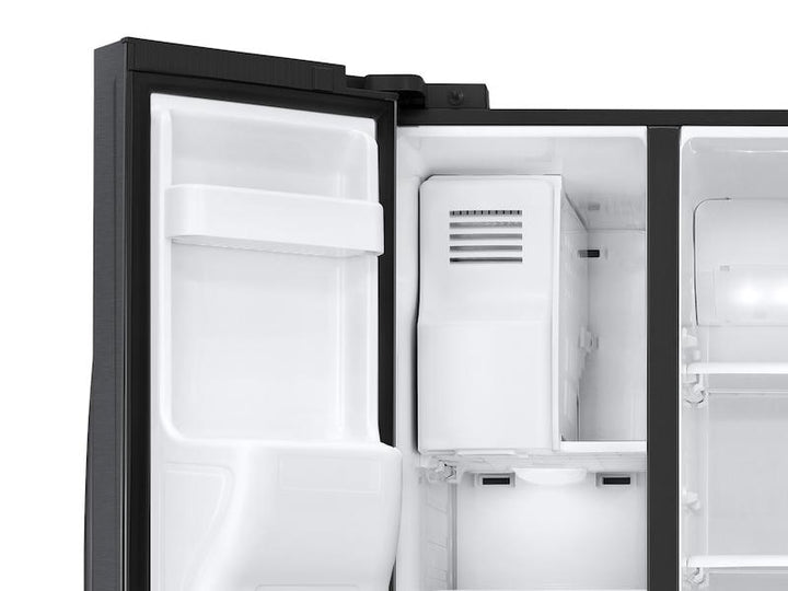 SAMSUNG RS25J500DSG 25 cu. ft. Side-by-Side Refrigerator with LED Lighting in Black Stainless Steel