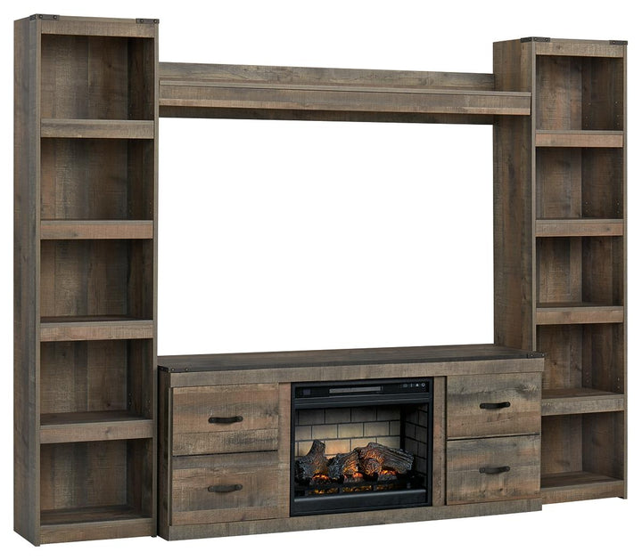 ASHLEY FURNITURE EW0446W9 Trinell 4-piece Entertainment Center With Electric Fireplace