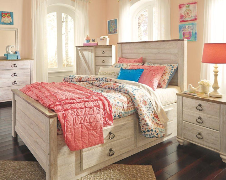 ASHLEY FURNITURE B267B22 Willowton Full Panel Bed With 2 Storage Drawers