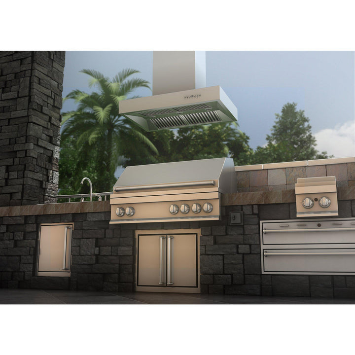 ZLINE KITCHEN AND BATH KECOMI30436 ZLINE Ducted Outdoor Island Mount Range Hood in Stainless Steel Size: 36 Inch