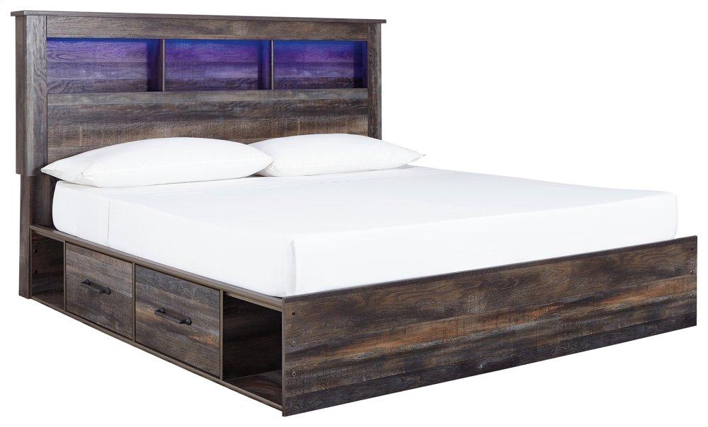 ASHLEY FURNITURE B211B52 Drystan King Bookcase Bed With 4 Storage Drawers